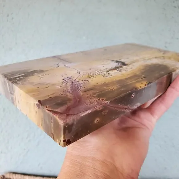 Picture Story Jasper Pink Pastel Dendritic Crystal Tile Slab 970 grams